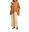 Dear Scarlett Knit Oversize Poncho Top In Toffee In Brown