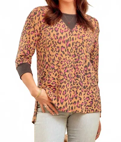 Dear Scarlett Leopard Print Top In Multi In Animal Print
