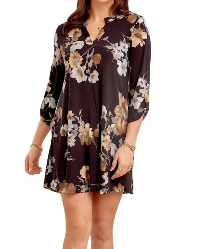 Dear Scarlett Lizzy Dress - Plus In Black Olive In Multi