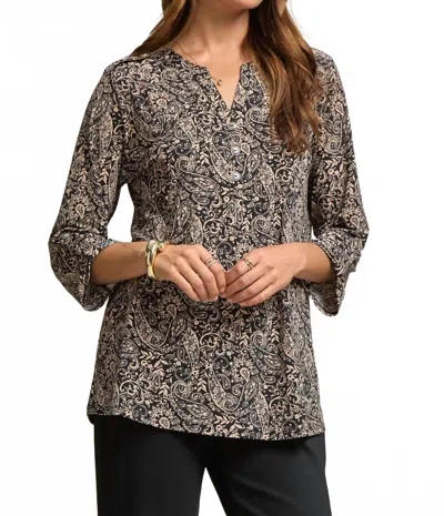 Dear Scarlett Lizzy Paisley Blouse In Grey In Gray