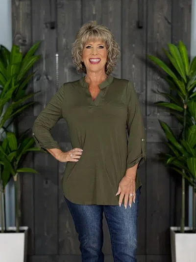 Dear Scarlett Lizzy Top In Olive In Green