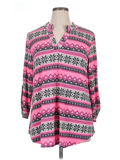 Pre-owned Dear Scarlett Long Sleeve Polo Shirt In Pink