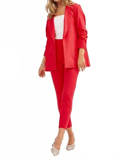 Dear Scarlett Magic 3/4 Blazer In Dragon Fruit In Red