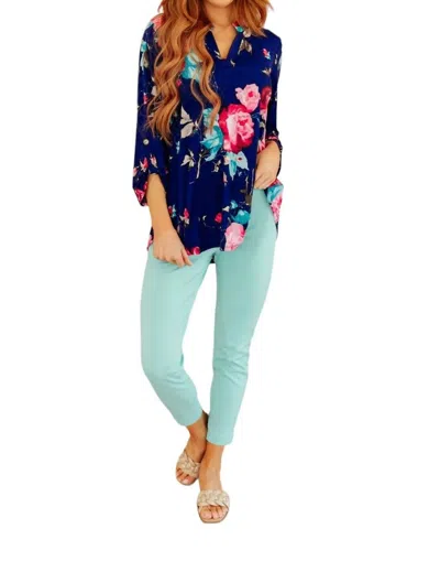 Dear Scarlett Magic Ankle Crop Skinny Pants In Aqua In Blue