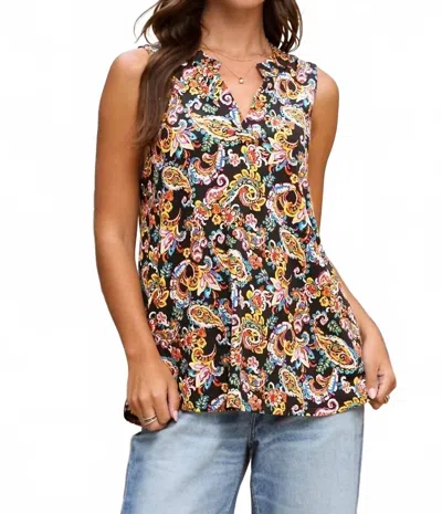 Dear Scarlett Paisley Wrinkle Free Tank In Multi