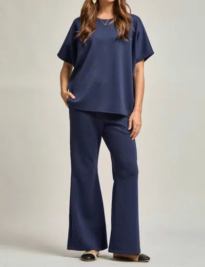 Dear Scarlett Paris Top & Pants Travel Set In Navy In Blue