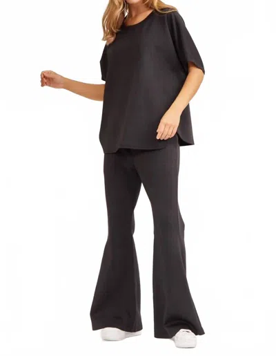 Dear Scarlett Paris Travel Poncho Top And Flared Pant Set In Black