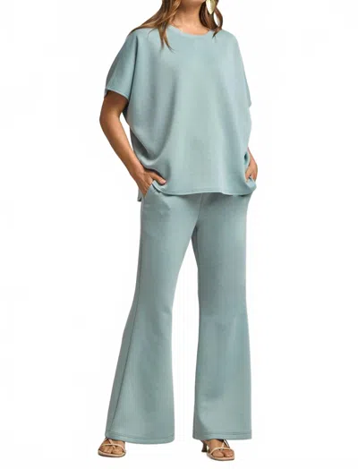 Dear Scarlett Poncho Top And Bell Bottom Modal Set - Plus In Slate Blue