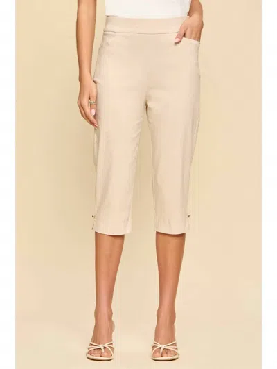 Dear Scarlett Refined Luxury Capri Pants In Beige In Neutral