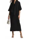 Dear Scarlett Relaxed Fit Ribbed Maxi Dress In Black In Black