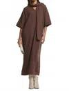 Dear Scarlett Relaxed Fit Ribbed Maxi Dress In Chocolate In Brown