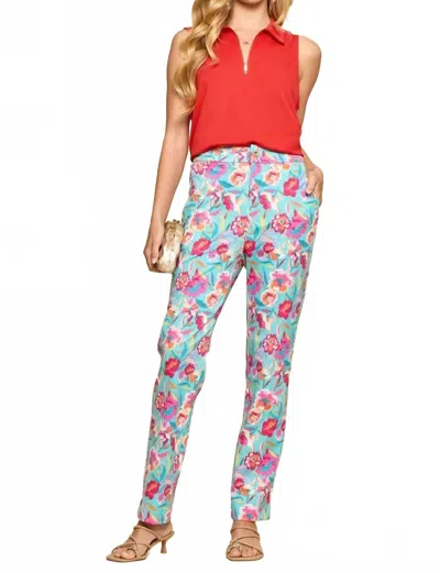 Dear Scarlett Relaxed Straight Leg Pants In Mint Floral Multi