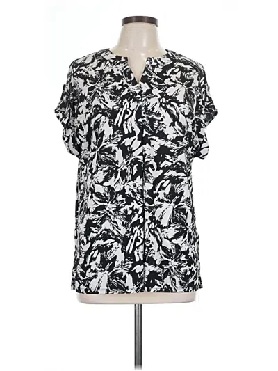 Pre-owned Dear Scarlett Short Sleeve Blouse In Black