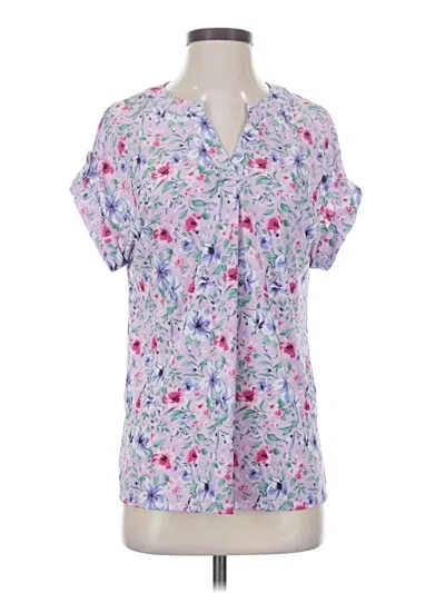 Pre-owned Dear Scarlett Short Sleeve Blouse In Blue