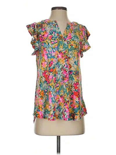 Pre-owned Dear Scarlett Short Sleeve Blouse In Pink