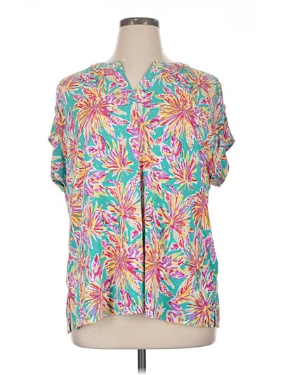 Pre-owned Dear Scarlett Short Sleeve Blouse In Pink