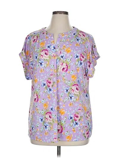 Pre-owned Dear Scarlett Short Sleeve Blouse In Purple