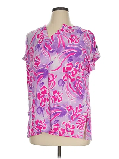 Pre-owned Dear Scarlett Short Sleeve Blouse In Purple