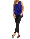 Dear Scarlett Surplice V Neck Solid Sleeveless Tank Top In Royal Blue In Blue