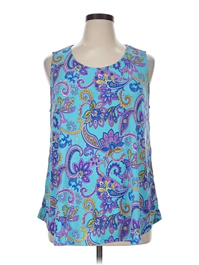 Pre-owned Dear Scarlett Tank Top Blue Halter Neckline Tops