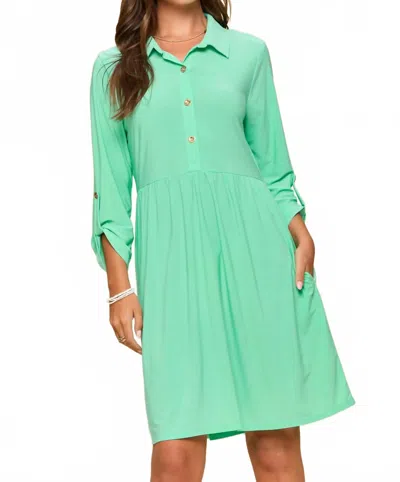 Dear Scarlett The Dolly Dress With Pockets In Aqua Mint In Green