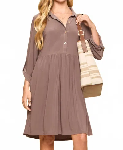 Dear Scarlett The Dolly Dress With Pockets In Mocha In Brown