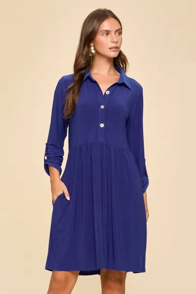 Dear Scarlett The Dolly Dress With Pockets In Royal Blue