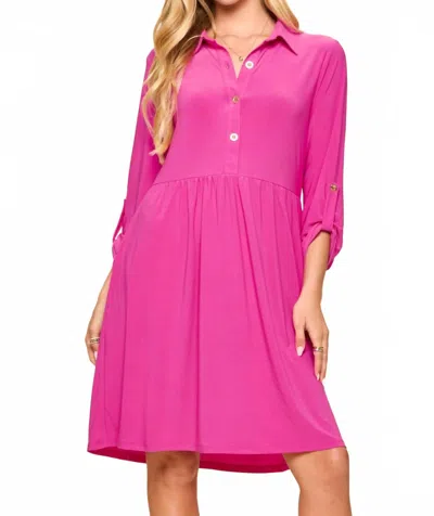 Dear Scarlett The Dolly Dress With Pockets In Runway Pink