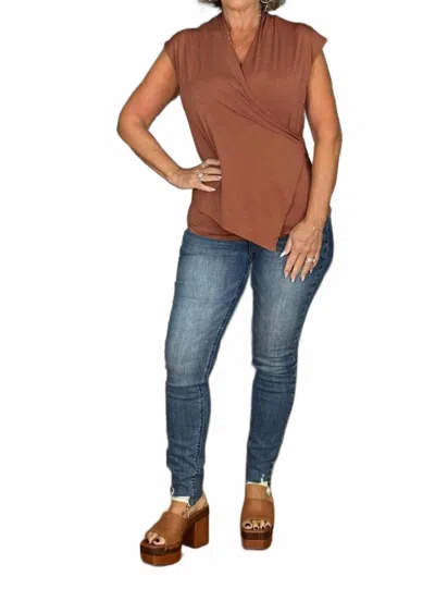 Dear Scarlett The Surplice Top In Rust In Multi