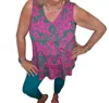 Dear Scarlett Think Deep Top In Green/pink In Multi