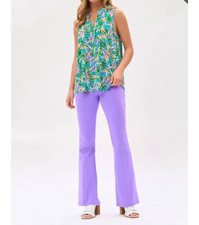 Dear Scarlett Tropical Greenery A-line Sleeveless Tank Top In Multi