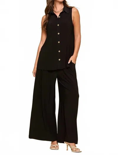 Dear Scarlett Two-piece Tank And Pants Resort Wear Set - Plus In Black