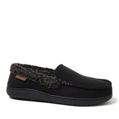 Dearfoams Alexander Microsuede Moccasin Slipper In Black