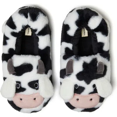 Dearfoams Animal Closed Back Slipper In Black-white