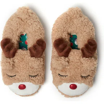 Dearfoams Animal Closed Back Slipper In Latte