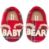 Dearfoams Baby Bear Closed Back Slipper In Red