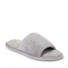 Dearfoams Beatrice Quilted Microfiber Terry Shower Slide Slipper In Medium Grey