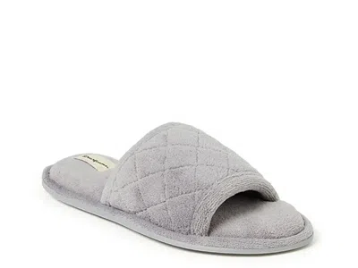 Dearfoams Beatrice Quilted Microfiber Terry Shower Slide Slipper In Gray