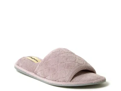 Dearfoams Beatrice Quilted Microfiber Terry Shower Slide Slipper In Pink