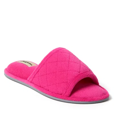 Dearfoams Beatrice Terry Slide Slipper In Paradise Pink