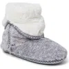 Dearfoams Beth Faux Fur Fold Down Fuzzy Bootie Slipper In Grey Frost