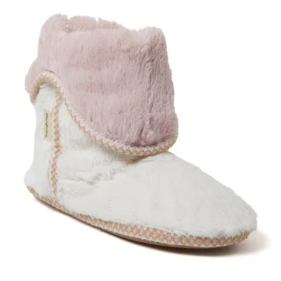 DEARFOAMS DEARFOAMS BETH FAUX FUR FOLD DOWN FUZZY BOOTIE SLIPPER