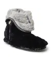 Dearfoams Beth Faux Fur Fold Down Fuzzy Bootie Slipper In Black