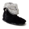 Dearfoams Beth Furry Womens Memory Foam Bootie Slippers In Black