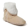 Dearfoams Beth Furry Womens Memory Foam Bootie Slippers In Brown
