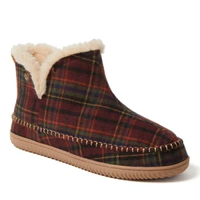 Dearfoams Brixen Bootie Slipper In Red Plaid