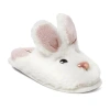 Dearfoams Bunny Novelty Scuff Womens Memory Foam Slip-on Slippers In White