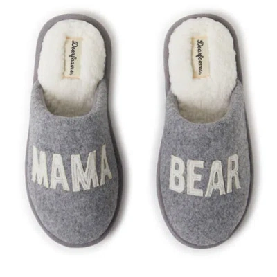 Dearfoams Carley Mama Bear Mom Scuff Slipper In Light Heather Grey