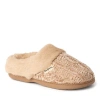 Dearfoams Claire Cable Knit Chenille Clog Slipper In Latte