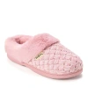 Dearfoams Claire Cable Knit Chenille Clog Slipper In Pink